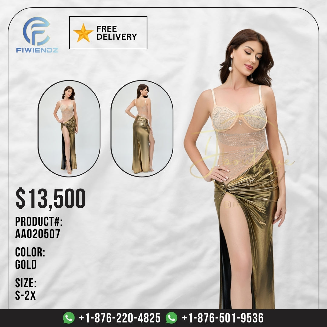 Dresses - AA020507 - Gold