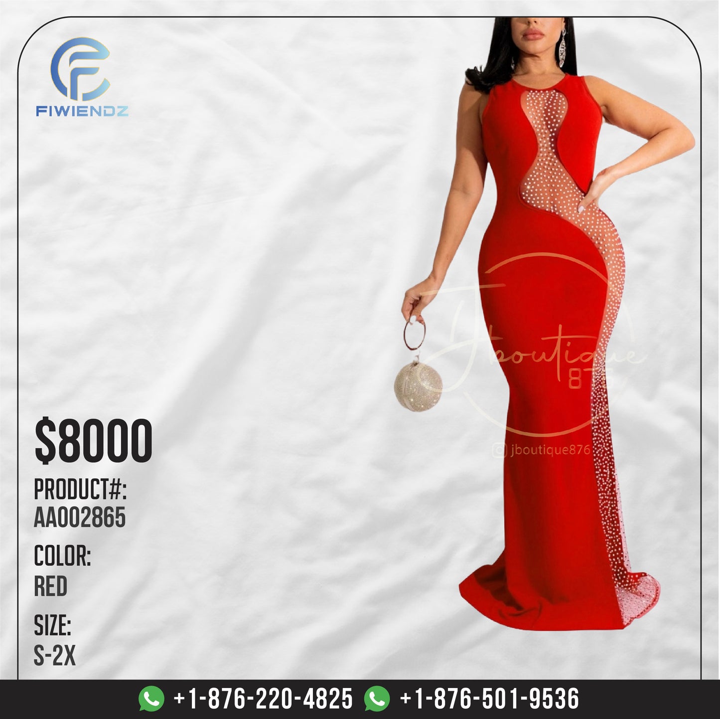 Dresses - JBAA002865 - Red