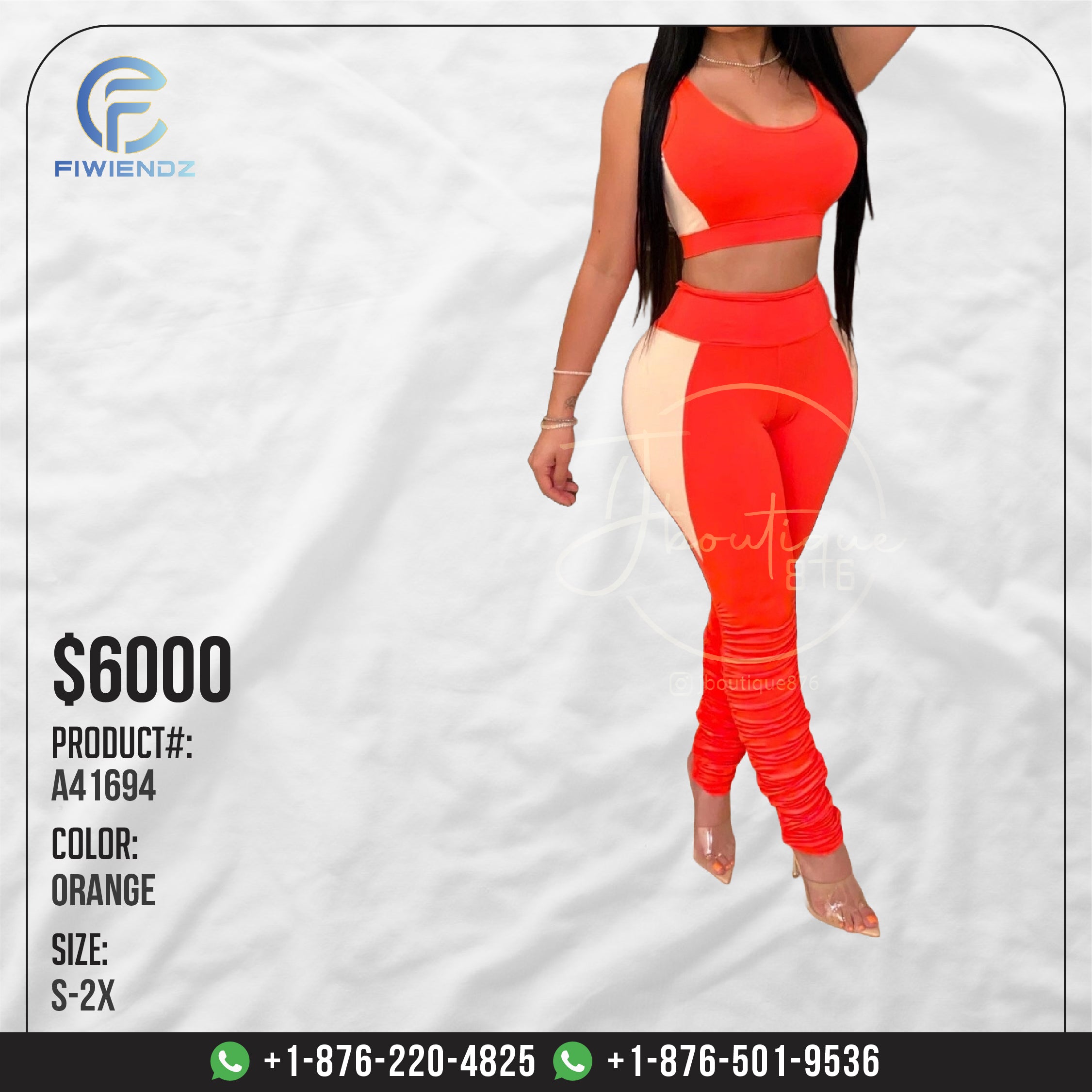 Women's Matching Sets - JBA41694 - Orange