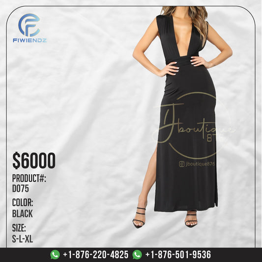 1 x Exaggerated In Style Maxi Dress - Black