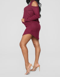 Sun Blocker Hoodie Dress - Burgundy - S