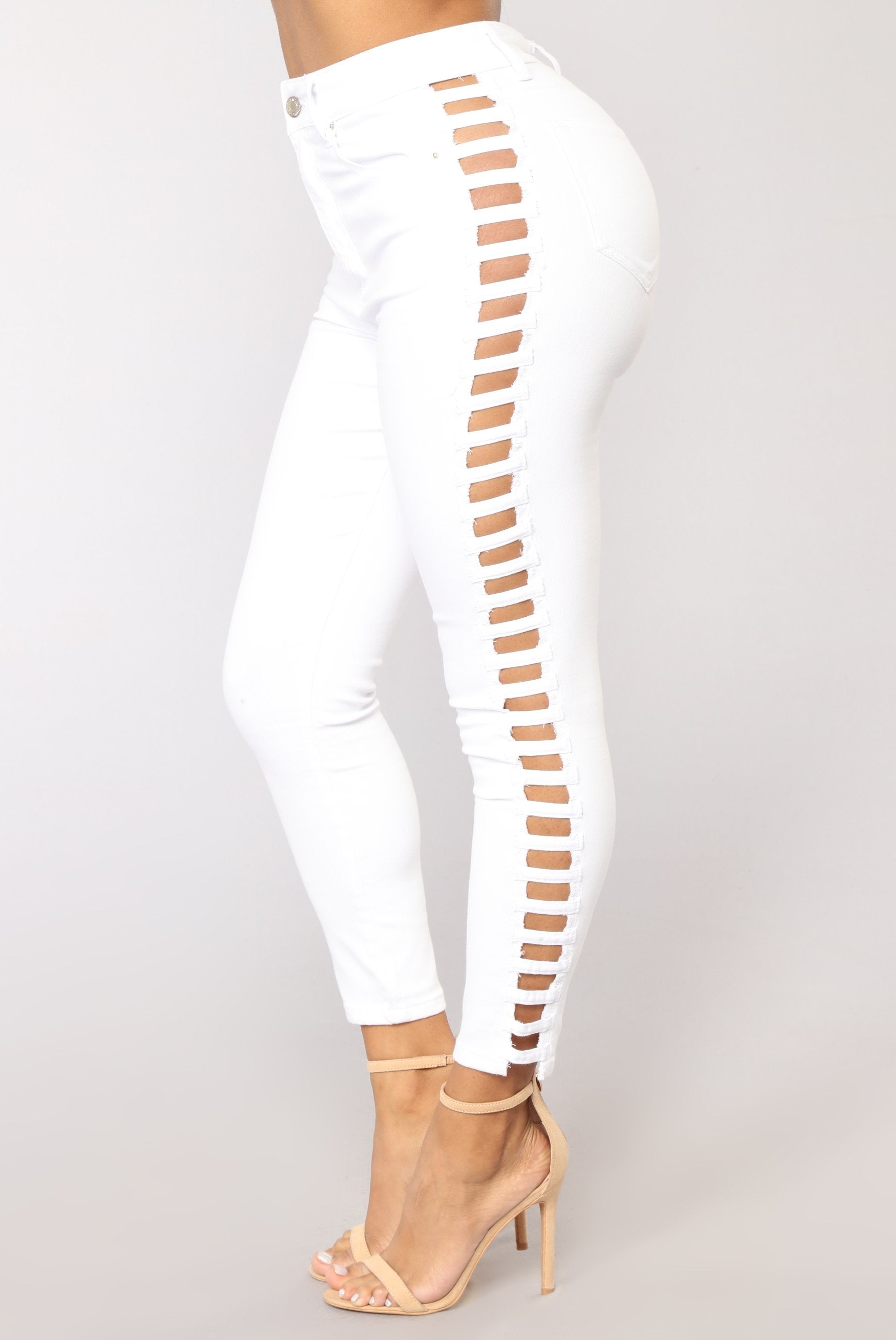 Cut It Out Jeans Ankle Jeans - White