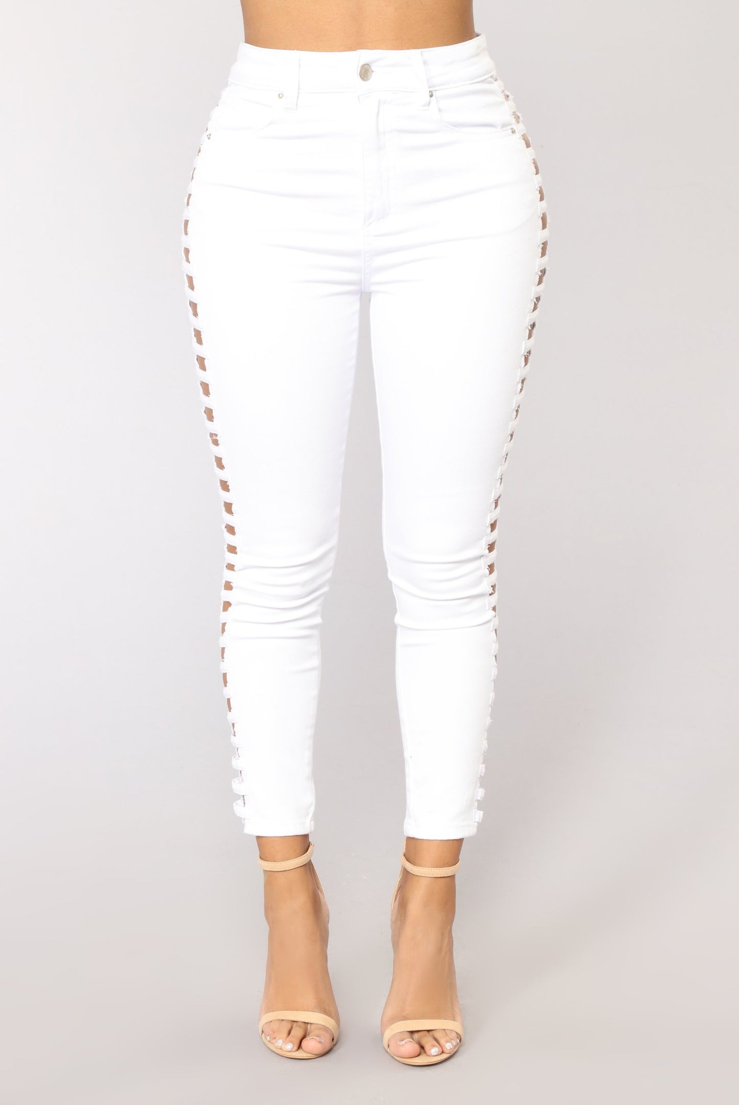 Cut It Out Jeans Ankle Jeans - White