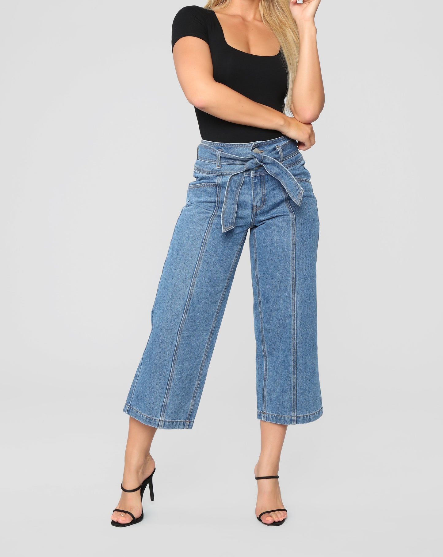 Daydreaming Wide Leg High Rise Jeans - Medium Blue Wash