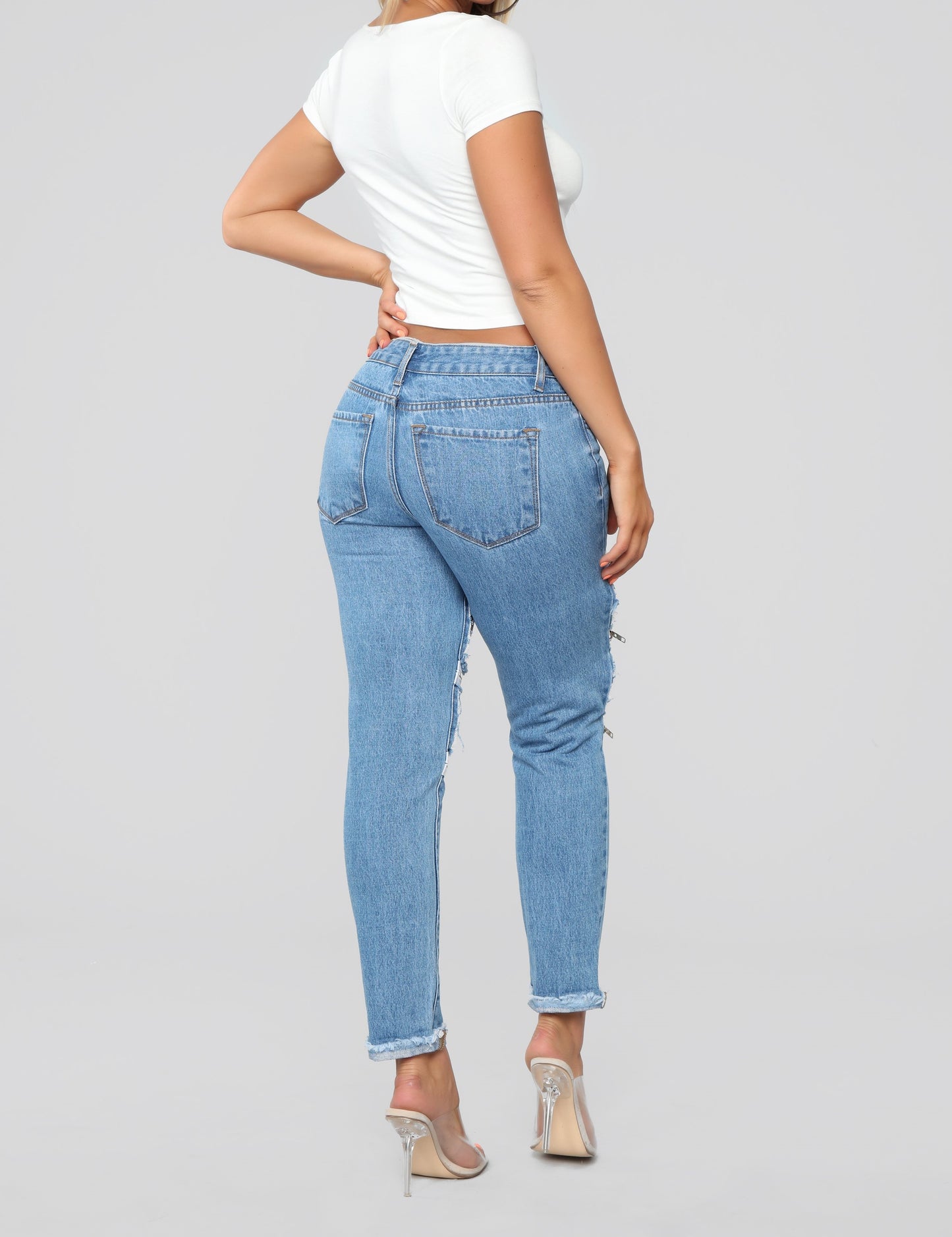 Keep Up Appearances Boyfriend Jeans - Medium Blue Wash