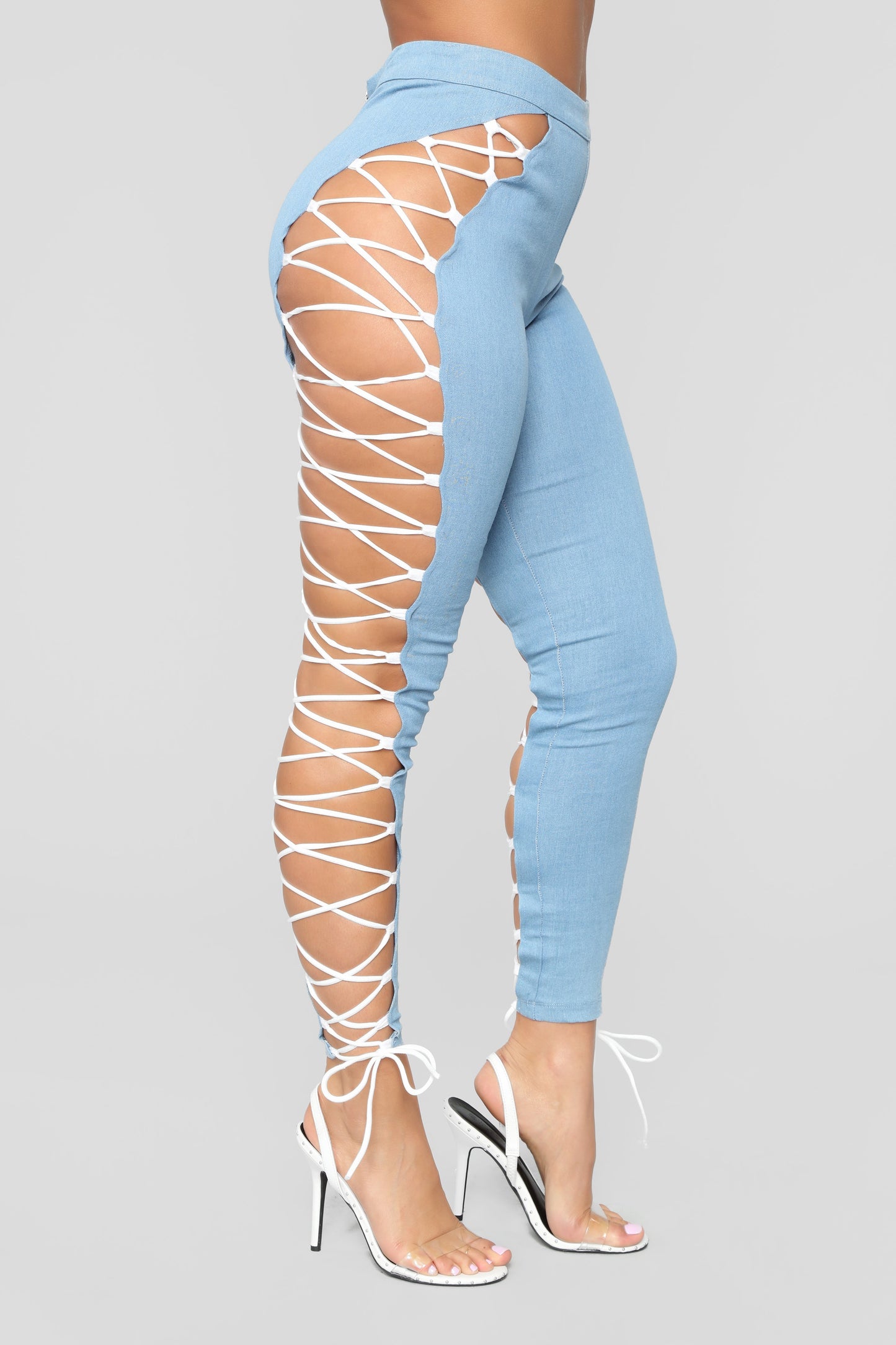 It's A Party Lace Up Jeans