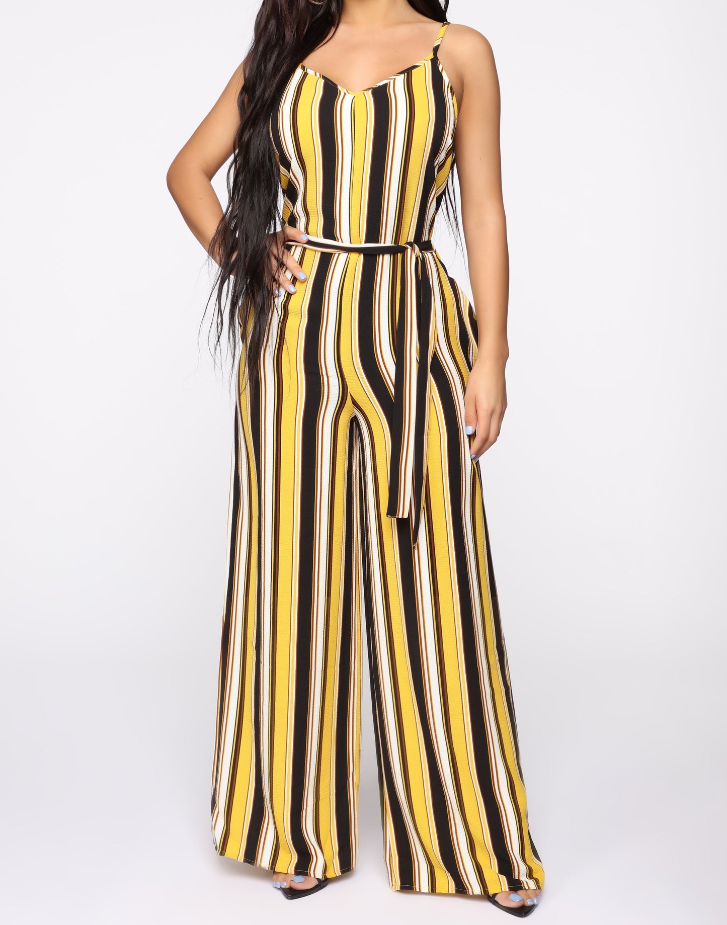 Black & Gold Stripes Jumpsuit