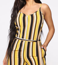 Black & Gold Stripes Jumpsuit