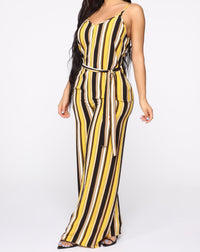 Black & Gold Stripes Jumpsuit